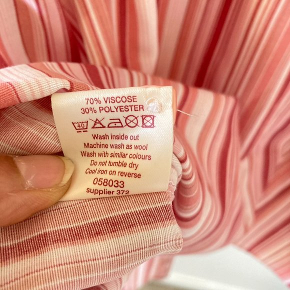 Bonmarche Women's Deadstock Vintage button Shirt blouse pink stripe UK Size 20 - Picture 12 of 12